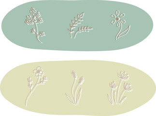 端っこにちょこっと添える手描きの花イラスト　セット