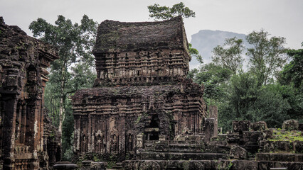 Naklejka premium The architecture of My Son Temples in Central Vietnam