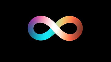 Colorful Infinity Symbol Design Displaying an Endless Loop with Rainbow Gradient Hues