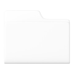 3D white folder png data storage icon, transparent background