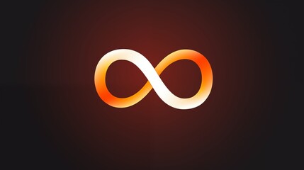 Graphic Illustration of an Orange Infinity Symbol against a Dark Background