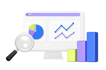 SEO data png sticker, 3D graphic, transparent background