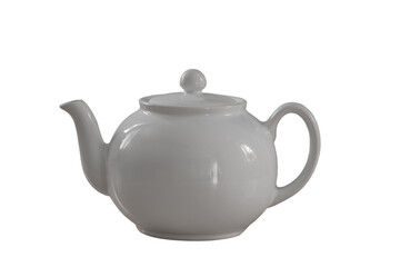 white teapot isolated on white background