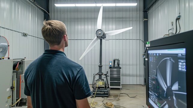 Wind Turbine Efficiency Testing Experiment in Controlled Industrial Environment  Renewable Energy Technology Engineering Research with Equipment Sensors and Data Analysis