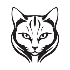 Cat Head Logo Type Vector Art