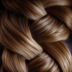 Fototapeta premium A close up of a woman's hair with a golden brown color