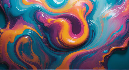Fototapeta premium Bold Wave Banner: Exploding Fractal Art with Gradient Textured Backgrounds