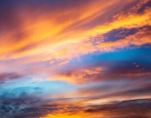 Fototapeta premium Sunset over the sea with clouds in the sky