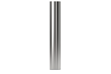 A Gleaming Silver Post Reflecting the Light on a Clear PNG or White Background.