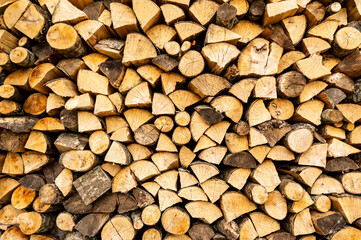 Pile of chopped fire wood