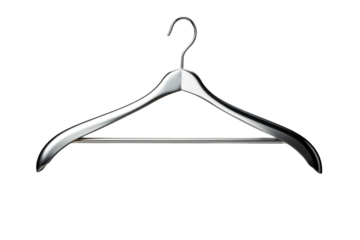 A Silver Hanger Ready To Hold Your Most Cherished Garments on a Clear PNG or White Background.