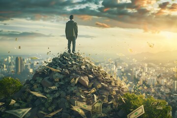 rich people illustration with money