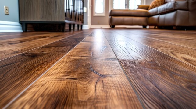 Newly added brown laminate flooring enhances home aesthetics