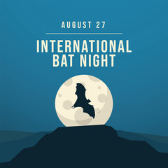 vector graphic of International Bat Night ideal for International Bat Night celebration.