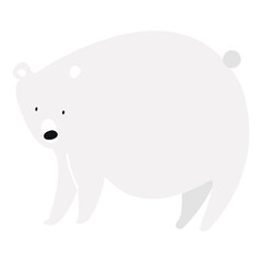 Polar bear png diary sticker white cute wild animal illustration for kids