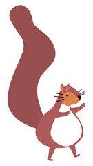 Squirrel png diary sticker brown cute wild animal illustration for kids