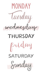 Png everyday lettering on transparent background set