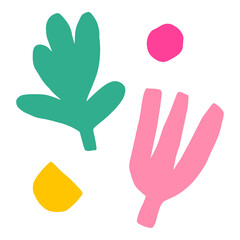 Cute and colorful tropical design elements transparent png