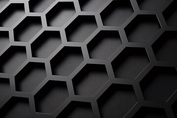 a black hexagon pattern on a black surface