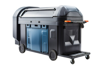 Modern Wheeled Waste Container for Efficient Waste Management on a Clear PNG or White Background.
