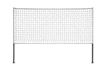 A Crisp White Volleyball Net Against a Clean White Background on a Clear PNG or White Background.