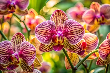 Stunningly Detailed Macro Image Of A Vibrant Purple And Yellow Orchid.