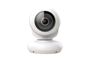 White Baby Monitor Camera Ready to Capture Precious Moments on a Clear PNG or White Background.