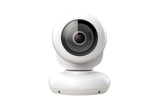 White Baby Monitor Camera Ready to Capture Precious Moments on a Clear PNG or White Background.