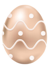 Png 3D easter egg rose gold sticker gold with polka dot pattern