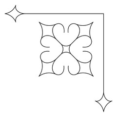 Png ornamental corner in vintage black