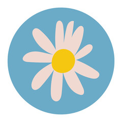 Flower png Instagram highlight icon, aesthetic doodle illustration in retro design