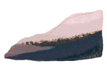 Fototapeta premium Triangle textured png shape clipart, pink glittery pastel