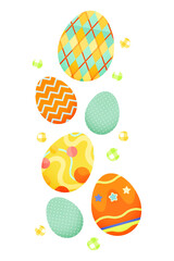 Easter eggs png sticker, cute pattern on transparent background