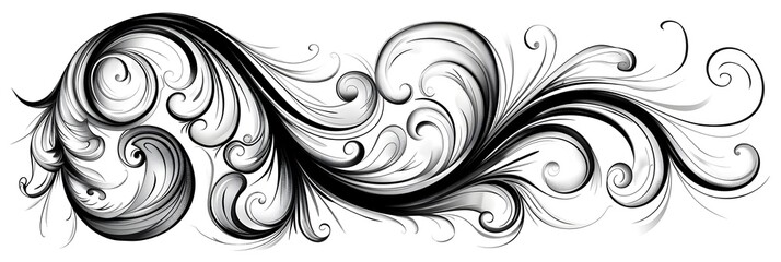Fototapeta premium Whimsical Cursive Doodle with Swirling Flourishes and Line Art