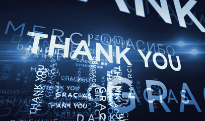 Thank You kinetic text abstract concept illustration