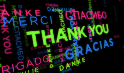 Thank You kinetic text abstract concept illustration