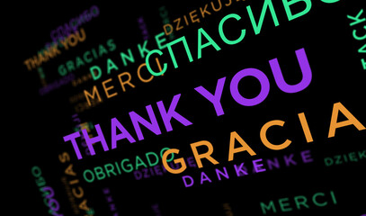 Thank You kinetic text abstract concept illustration