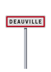 Panneau d'entrée de la ville de Deauville (Calvados) en vectoriel