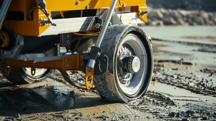 A solarpowered cement mixer eliminating the need for diesel or gasoline to mix concrete for building foundations.