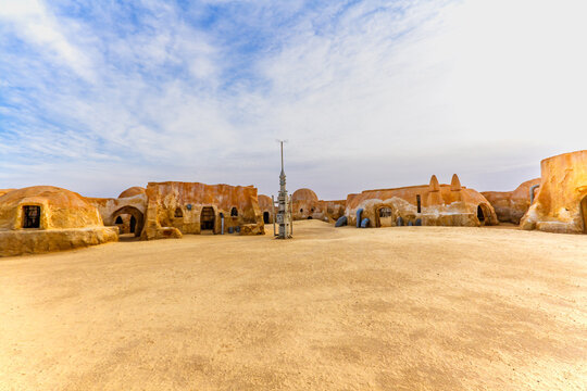 Remains of movie set 1977  Star Wars.  The scenery of the planet Tatooine from the film Star Wars,Tozeur, Sahara, Tunisia, Africa 