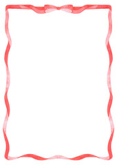 水彩で描いたリボンのフレーム