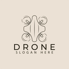 drone line art logo icon and symbol vector illustration minimalist design.