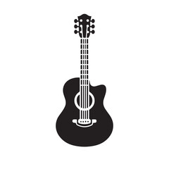 Obraz premium Silhouette of Guitar Icon Isolated in White