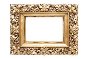 Luxurious rectangular photo frame mockup isolated on a transparent background
