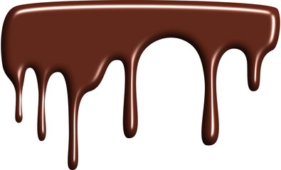 Drawing of brown chocolate sauce dripping