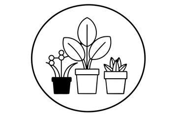 Plants in Pots Laser cut file, Potted Plant Vase Flowers