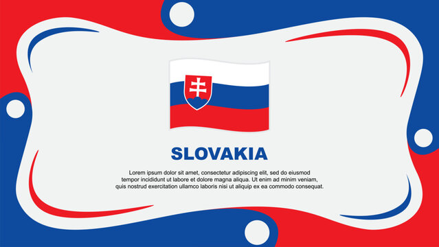 Slovakia Flag Abstract Background Flat Design Template. Slovakia Independence Day Banner Wallpaper Vector Illustration. Slovakia Independence Day