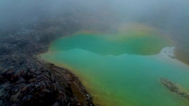 Blue Lagoon in Cayambe Coca National Park, Papallacta, Napo, Ecuador