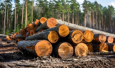 The logging industry involves cutting trees for timber used in making wood, Generative AI
