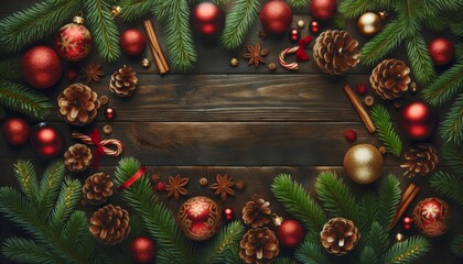 Holiday Decorations with Pine Branches